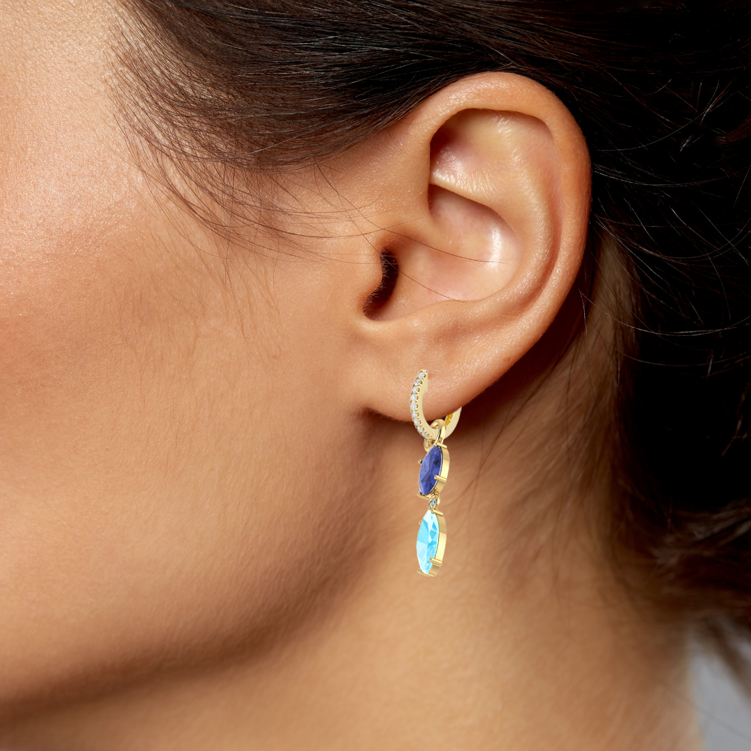 14k Los Angeles Strong Huggie Earring