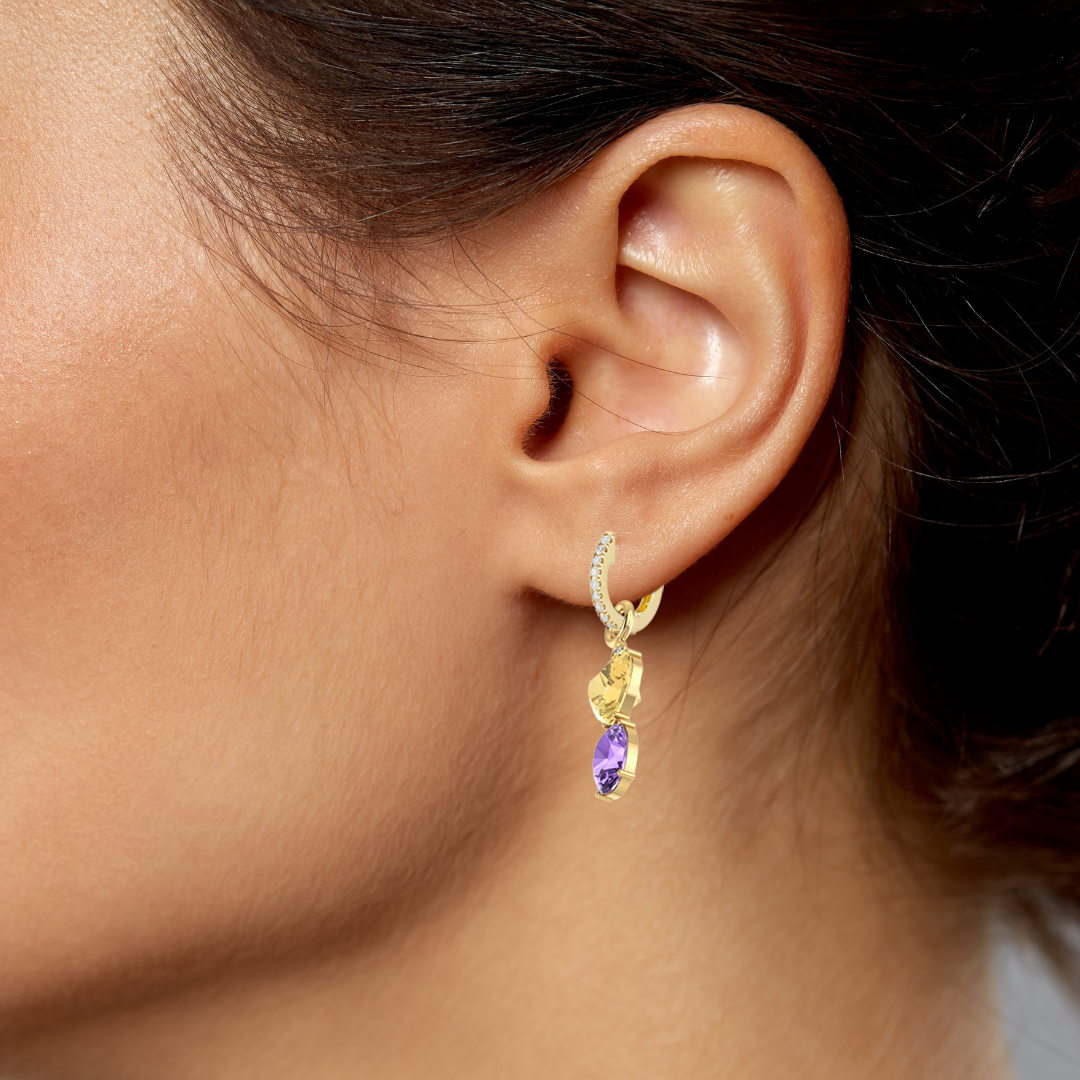 14k Heart of Los Angeles Huggie Earrings