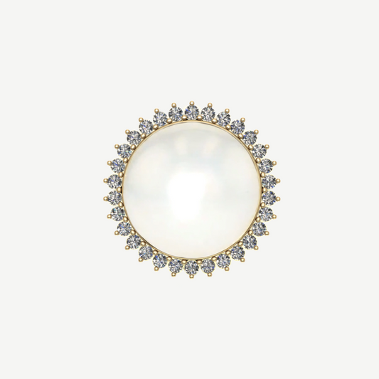 Arielle Diamond and Pearl Halo Ring