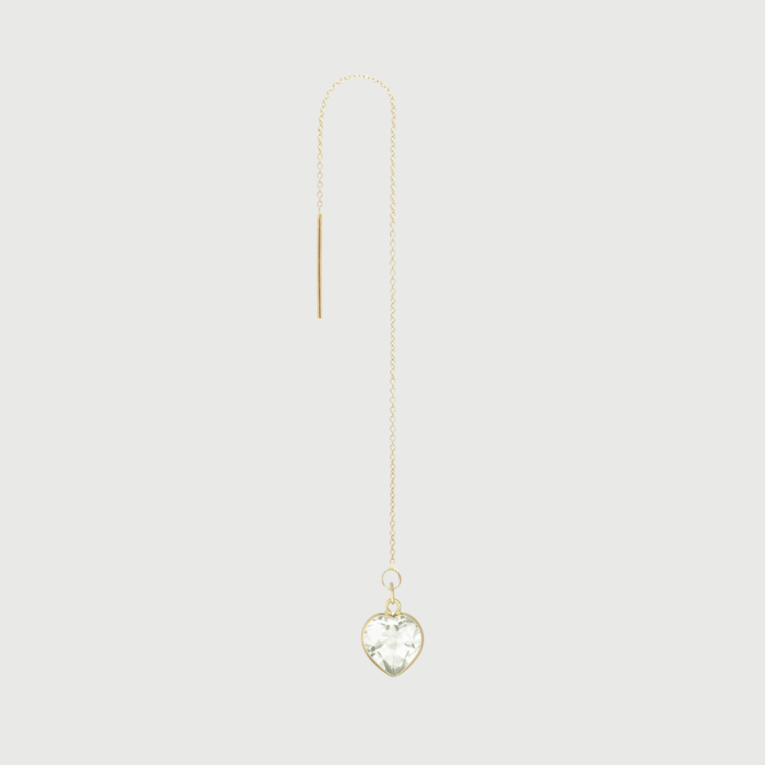 14K MARA GEMSTONE HEART THREADER