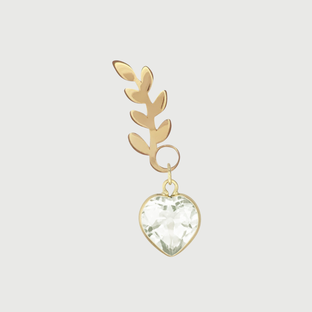 14K AUTUMN HEART EARRING