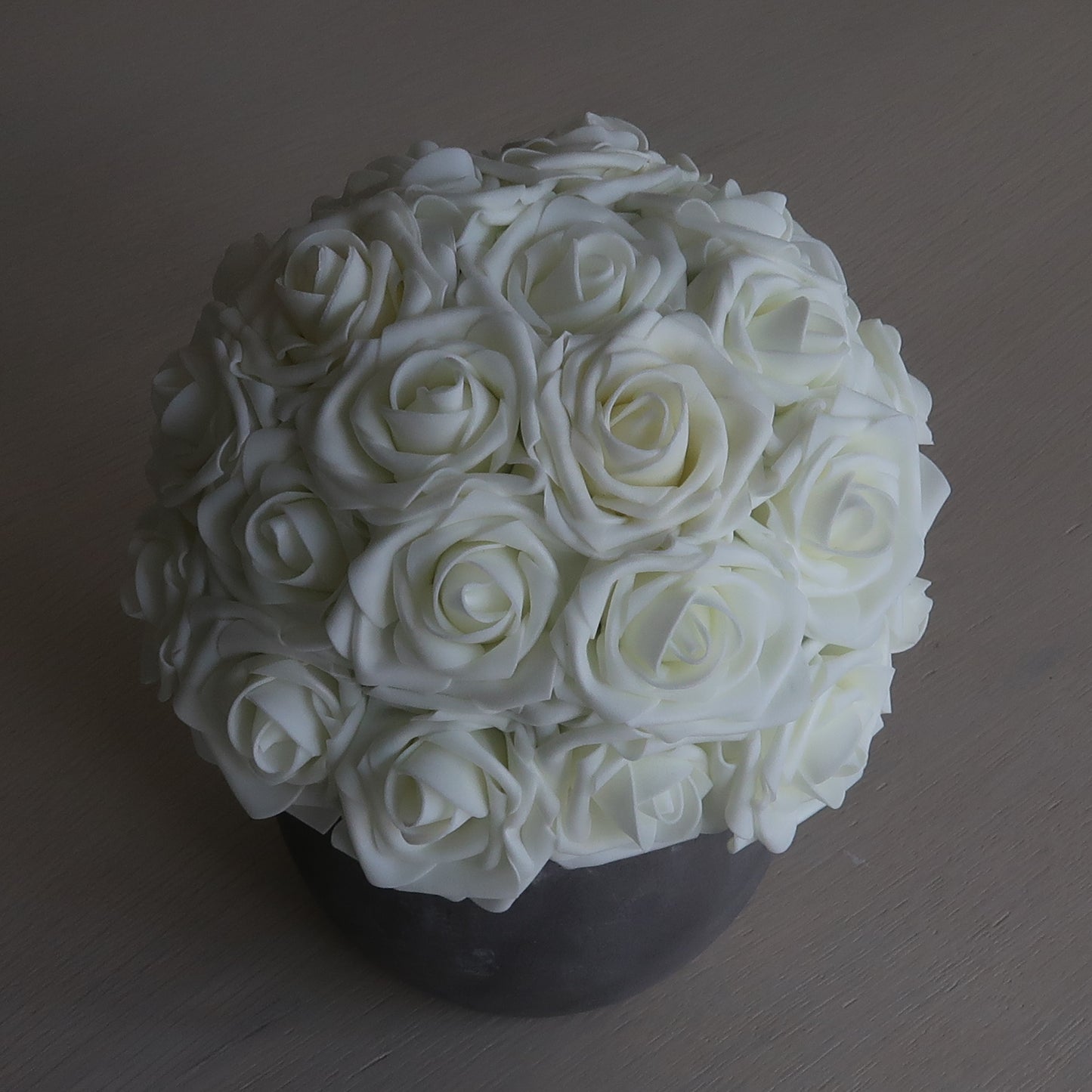 MEDIUM WHITE ROSE CEMENT FOREVER FLORALS