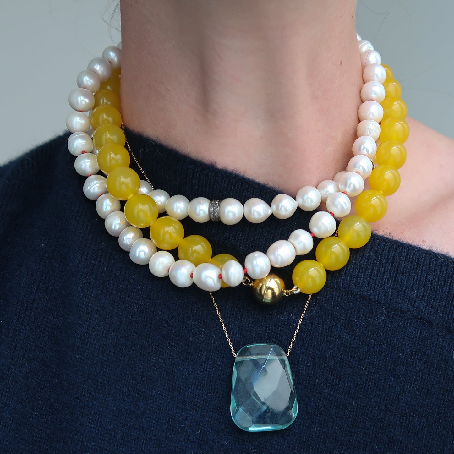 SUNSHINE AGATE GEMSTONE NECKLACE