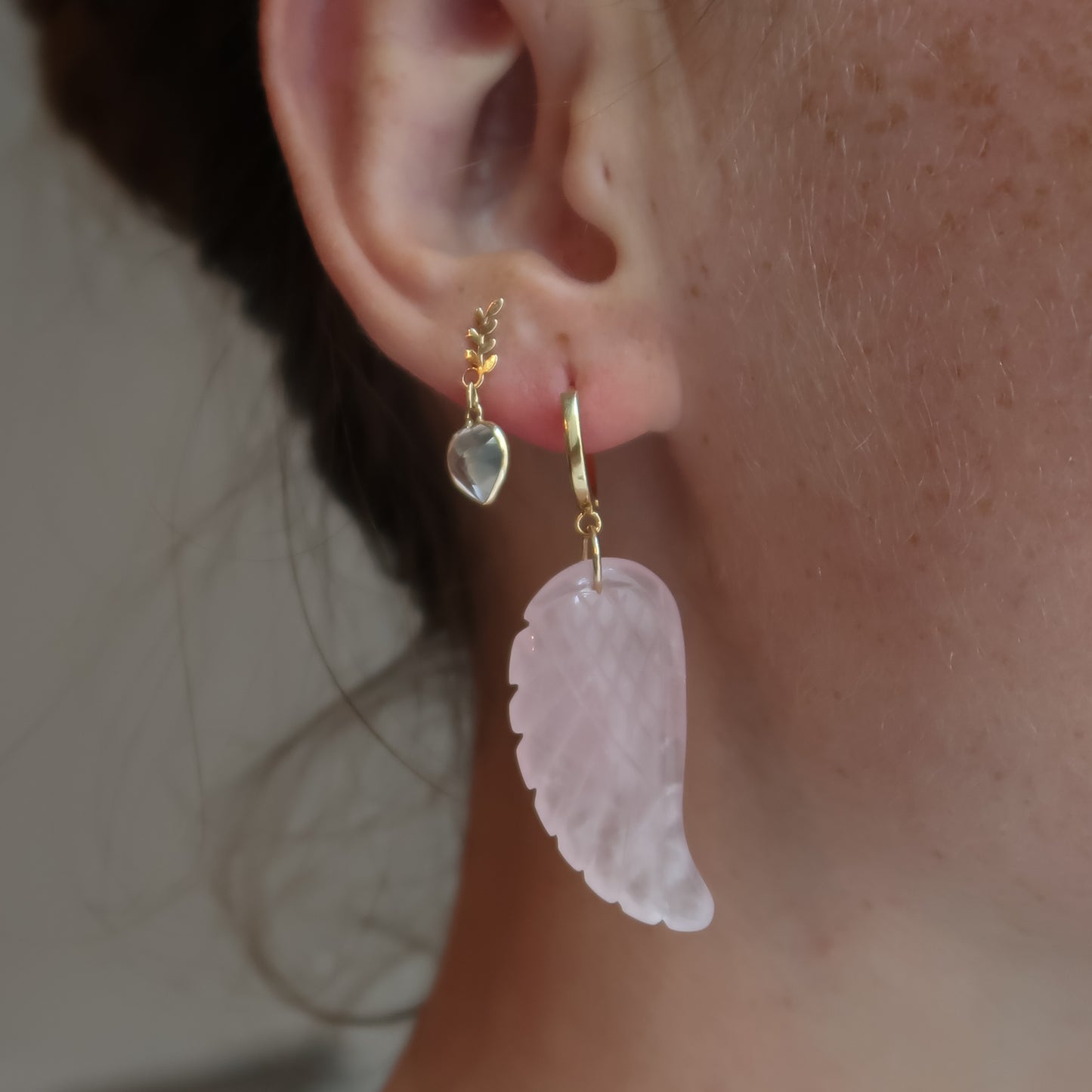 14K ROSIE ANGEL WING EARRINGS