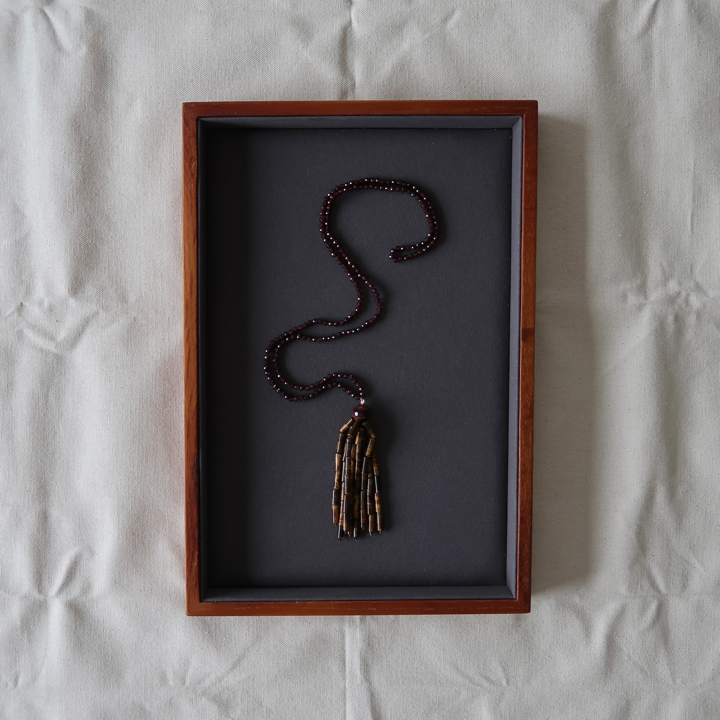 Karoo Garnet Tassel Necklace