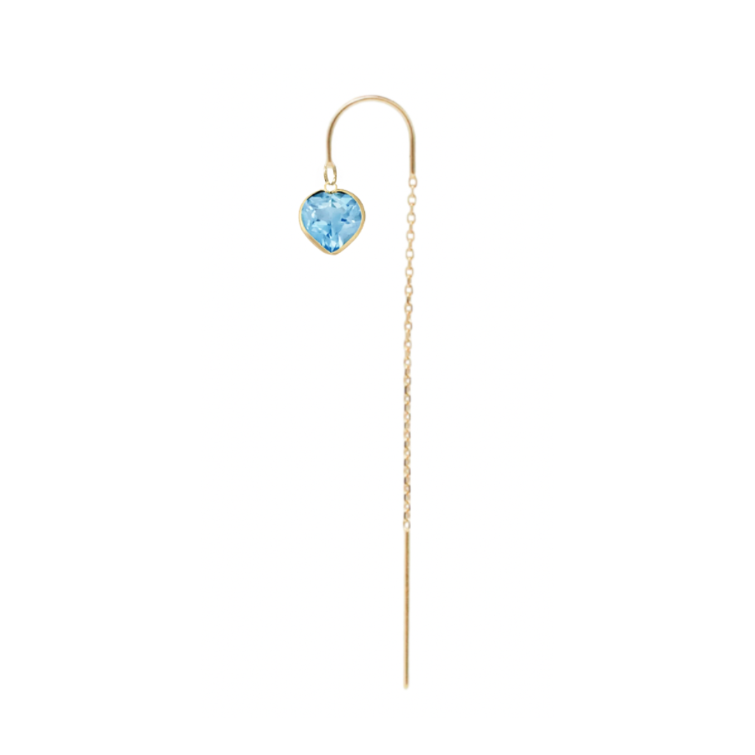 14K ELSA GEMSTONE HEART HALF THREADER