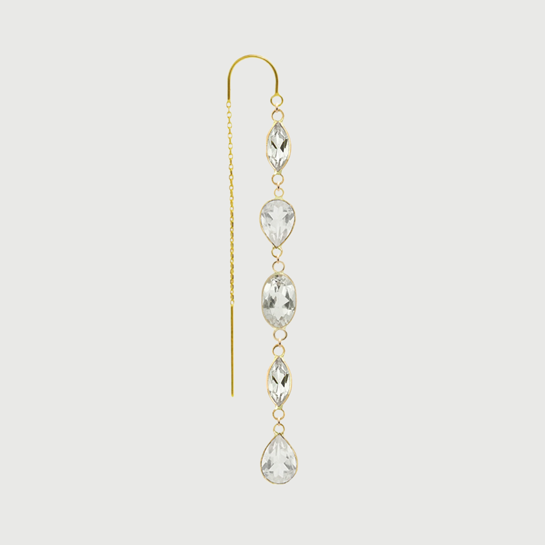 14K MIX 'N MATCH TOPAZ DROP EARRING