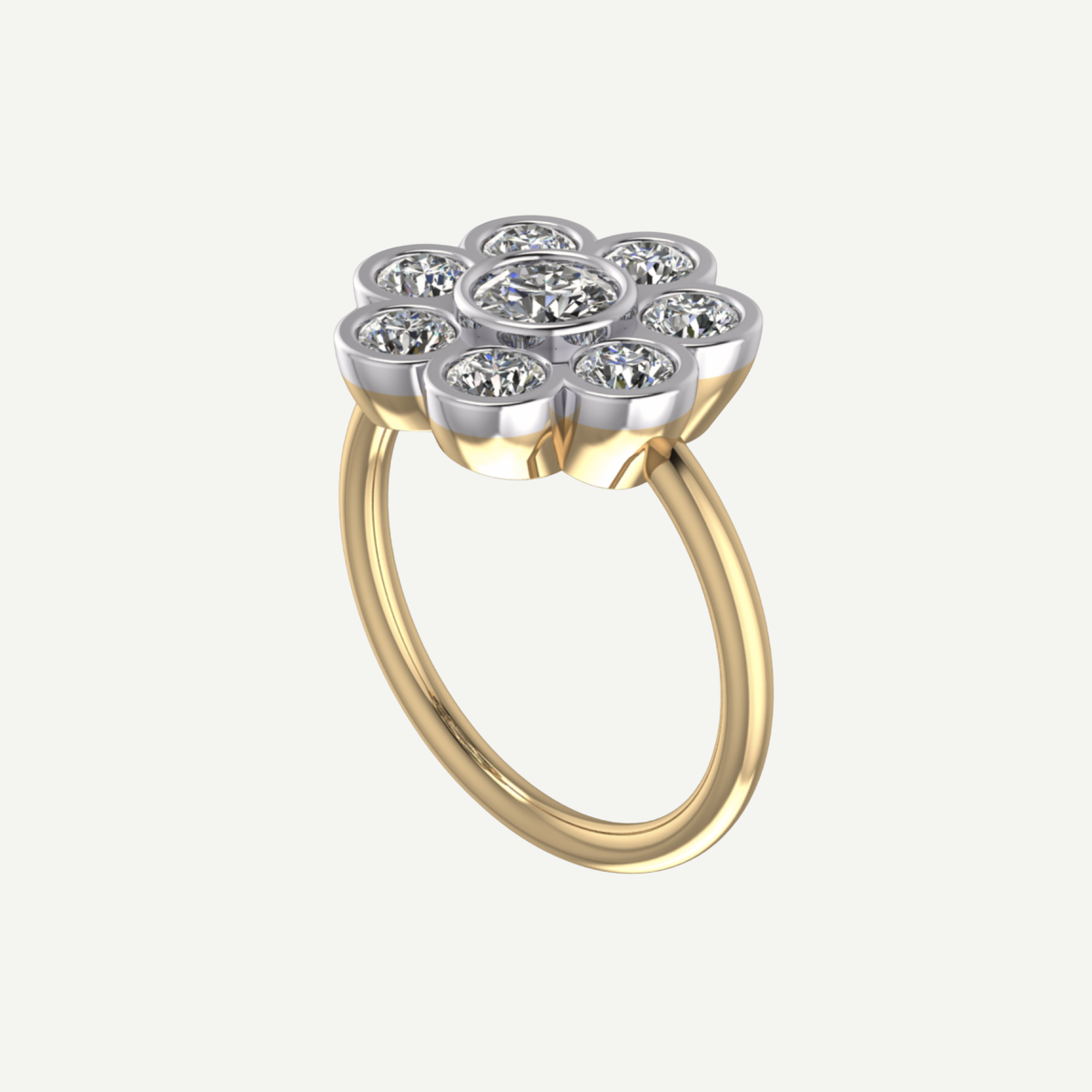 1ct Diamond Daisy Thin Ring