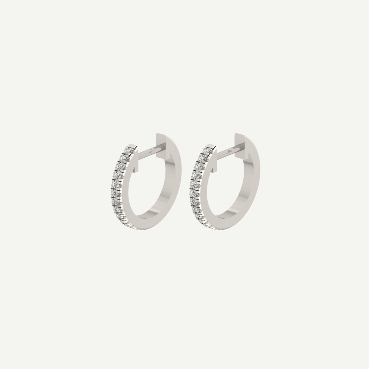 10mm Pavé Diamond Huggies