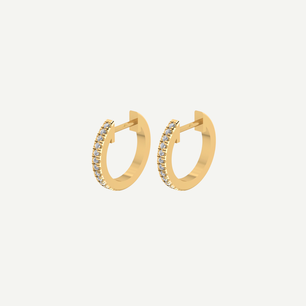 10mm Pavé Diamond Huggies