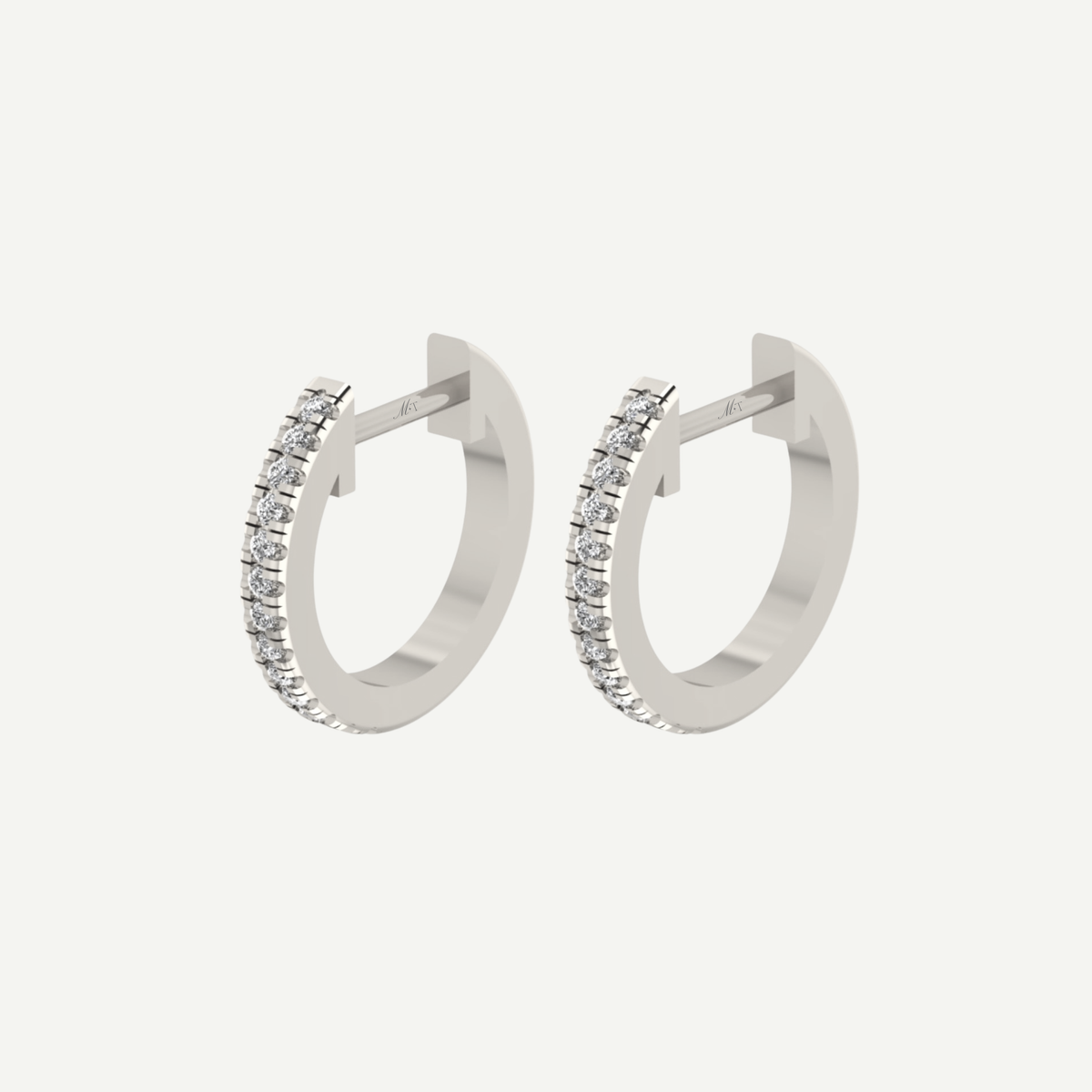 12mm Pavé Diamond Huggies