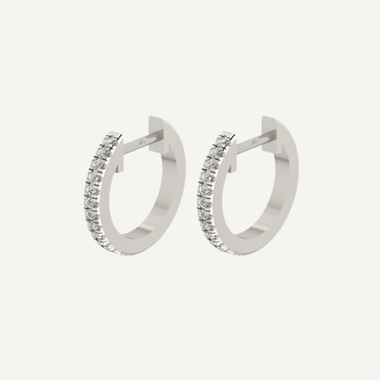 12mm Pavé Diamond Huggies