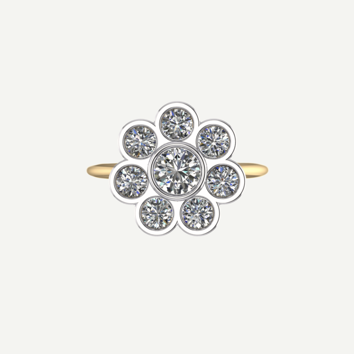 1ct Diamond Daisy Thin Ring
