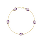 14k Teardrop Gemstone Chain Bracelet