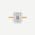2ct Emerald Cut Diamond Bullseye Ring
