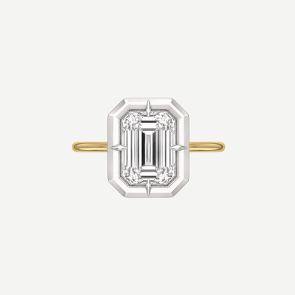 2ct Emerald Cut Diamond Bullseye Ring