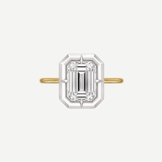 2ct Emerald Cut Diamond Bullseye Ring