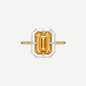 2ct Emerald Cut Citrine Bullseye Ring