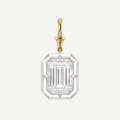 2.5ct Emerald Cut Diamond Bullseye Pendant