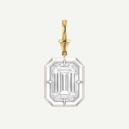 2.5ct Emerald Cut Diamond Bullseye Pendant