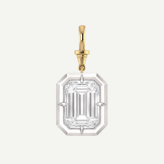 2.5ct Emerald Cut Diamond Bullseye Pendant