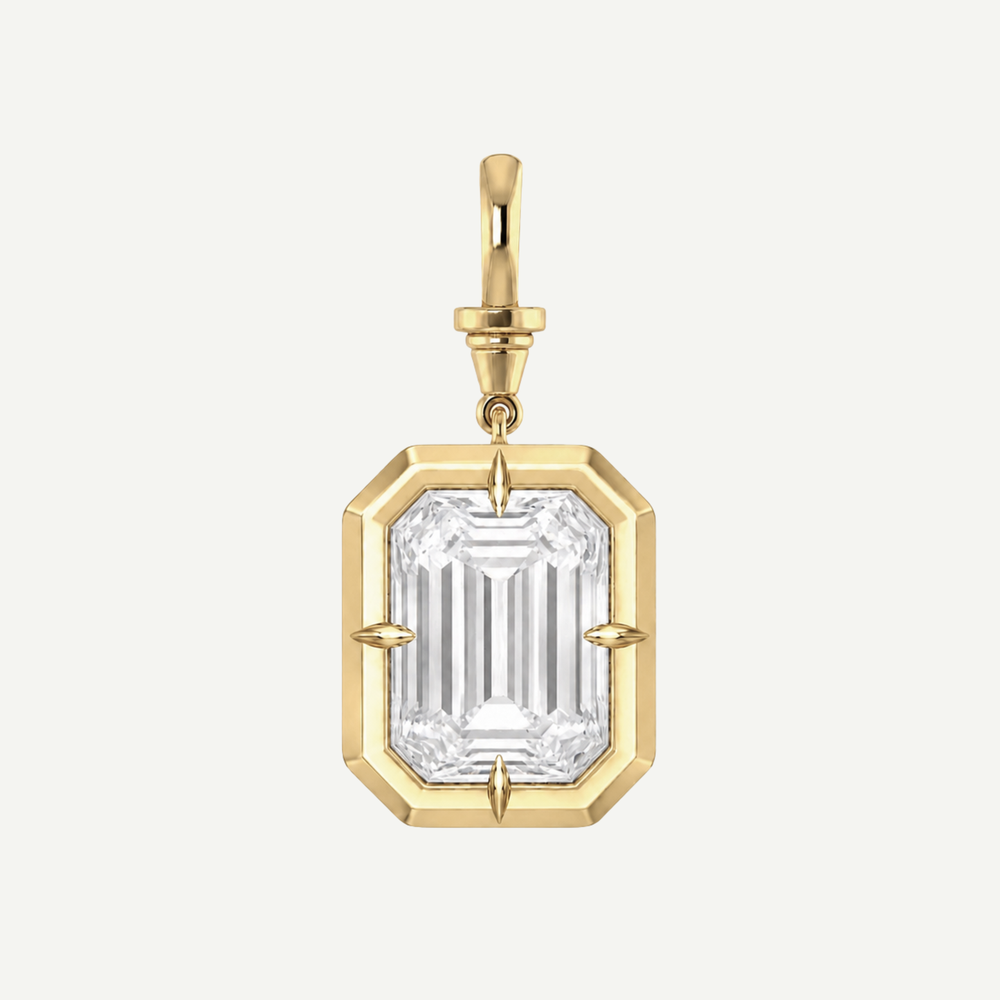 2.5ct Emerald Cut Diamond Bullseye Pendant