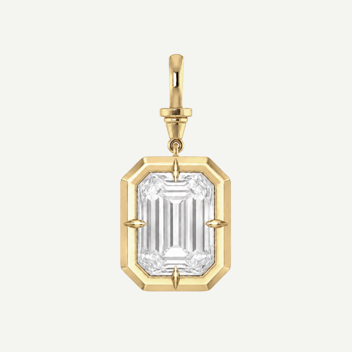 2.5ct Emerald Cut Diamond Bullseye Pendant