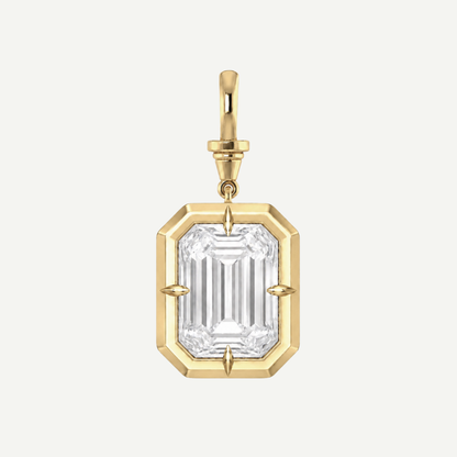 2.5ct Emerald Cut Diamond Bullseye Pendant