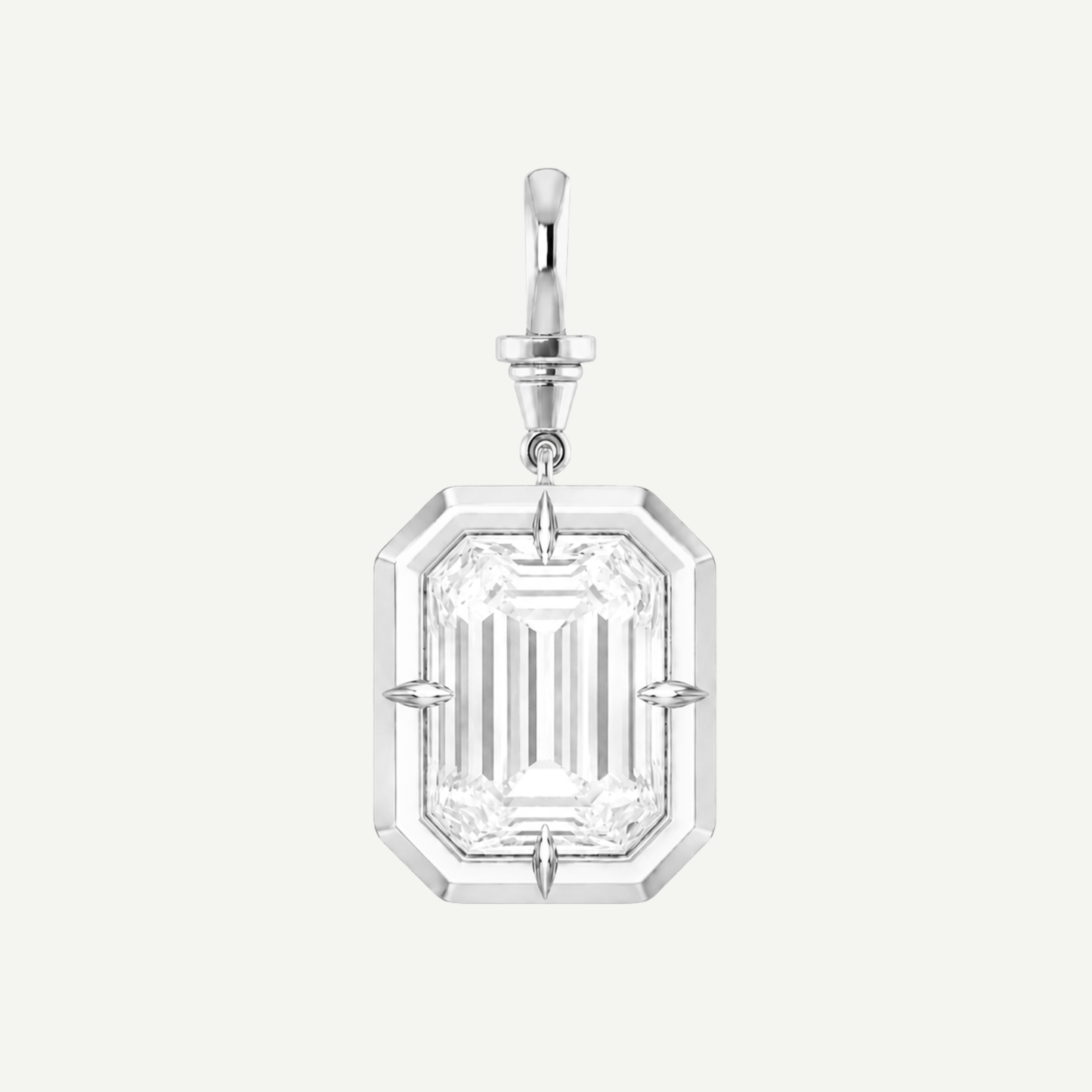 2.5ct Emerald Cut Diamond Bullseye Pendant