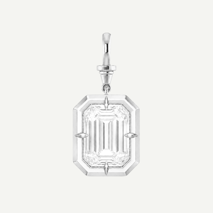 2.5ct Emerald Cut Diamond Bullseye Pendant