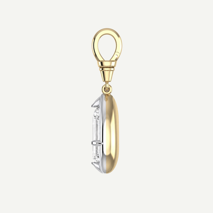 2.5ct Emerald Cut Diamond Bullseye Pendant