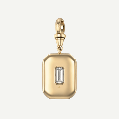 2.5ct Emerald Cut Diamond Bullseye Pendant