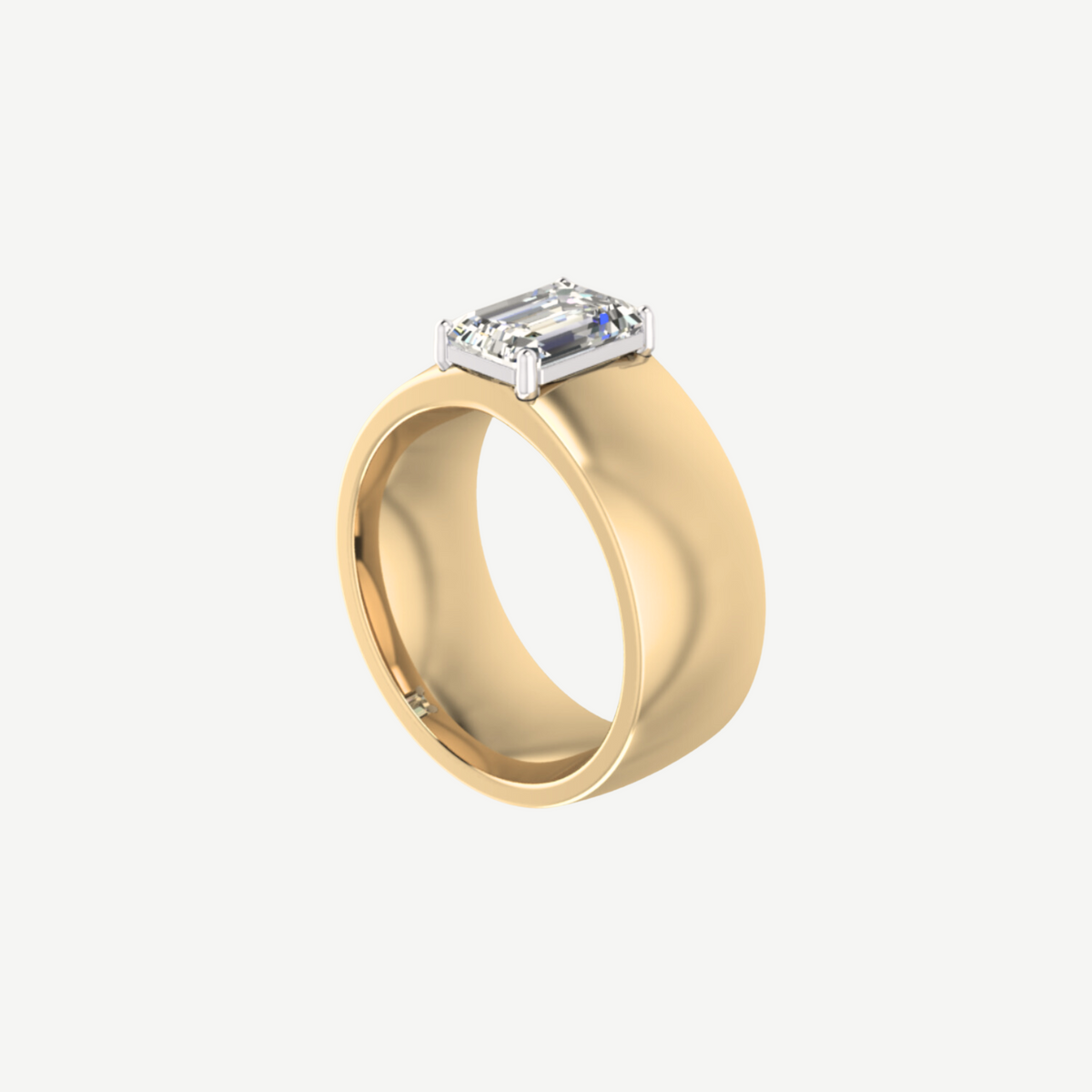 2ct Emerald Cut Diamond Cigar Band