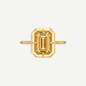 2ct Emerald Cut Citrine Bullseye Ring