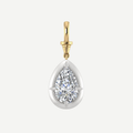 2ct Pear Diamond Bullseye Pendant