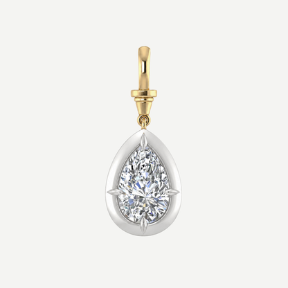 2ct Pear Diamond Bullseye Pendant