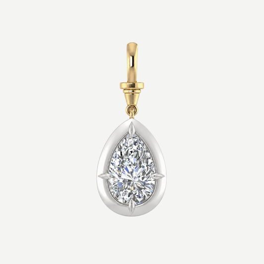 2ct Pear Diamond Bullseye Pendant