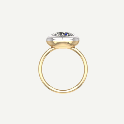 2ct Tilted Pear Diamond Bullseye Ring
