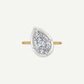 2ct Tilted Pear Diamond Bullseye Ring