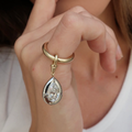 2ct Pear Diamond Bullseye Pendant