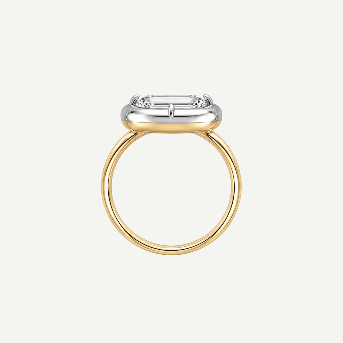 2ct Emerald Cut Diamond Bullseye Ring