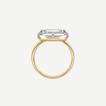 2ct Emerald Cut Diamond Bullseye Ring