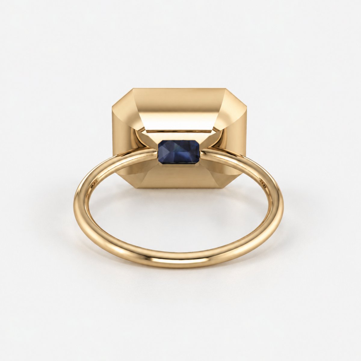 3ct East-West Double Bezel Emerald Cut Sapphire Ring