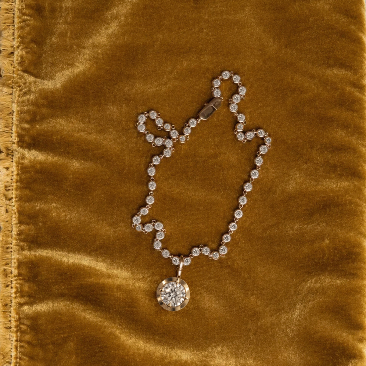 3ct Round Diamond Bullseye Pendant