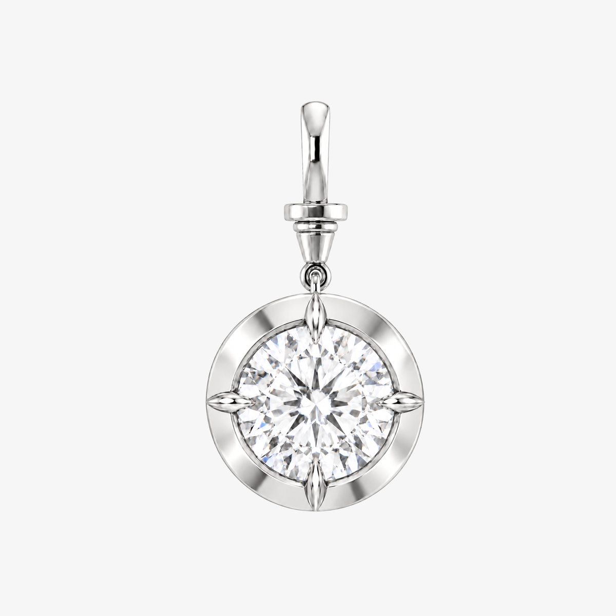 3ct Round Diamond Bullseye Pendant