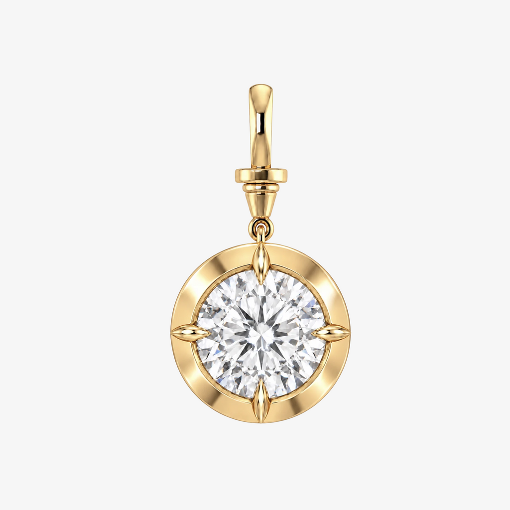 3ct Round Diamond Bullseye Pendant