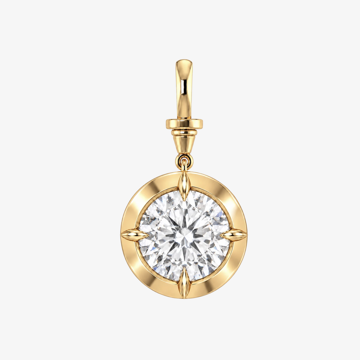 3ct Round Diamond Bullseye Pendant