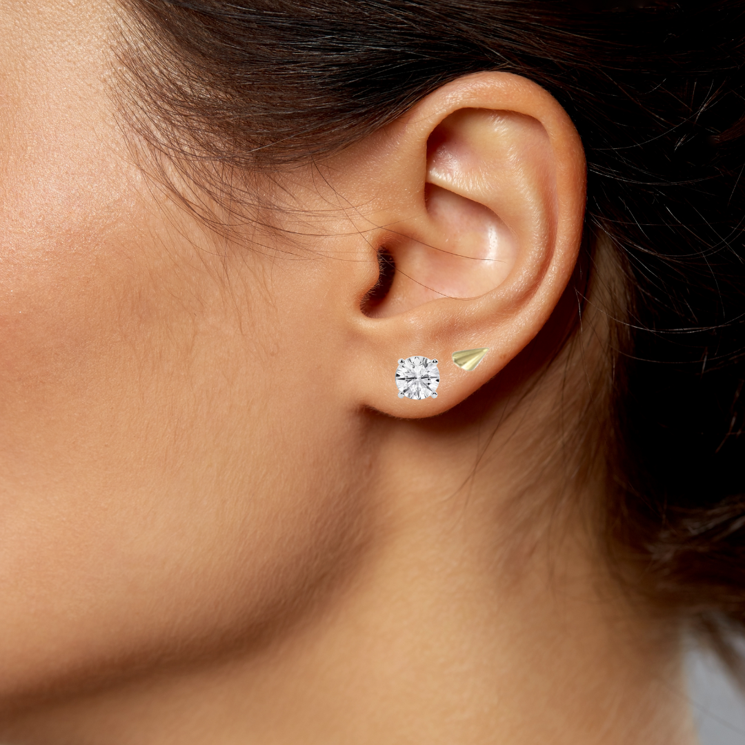 14k Barbell Spike Stud Earring