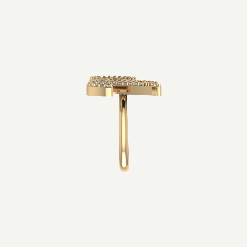 L'Alphabet Script Pavé Diamond Ring