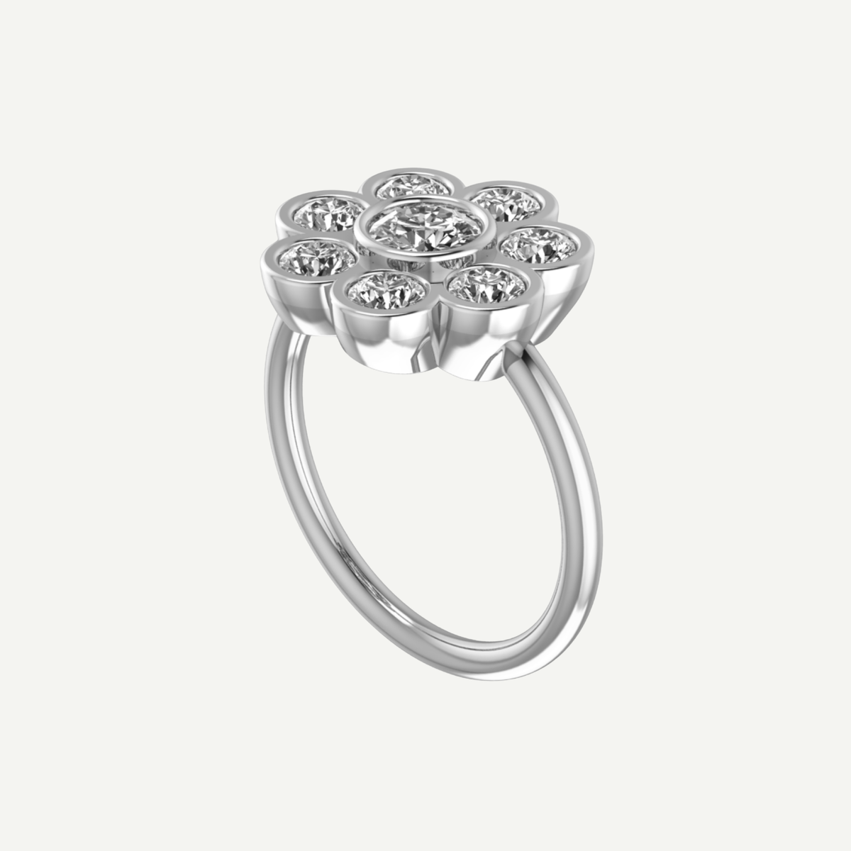 1ct Diamond Daisy Thin Ring